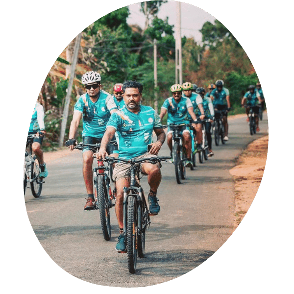 Cycling holidays in Sri Lanka - Experienced guide Vishwa leading a scenic bike tour with Cycling Escape SL